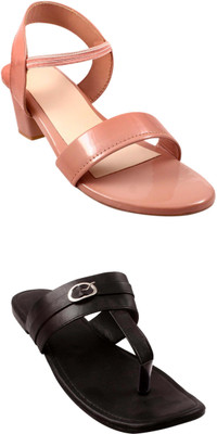 Goraiya Women Flats(Pink, Black , 6)