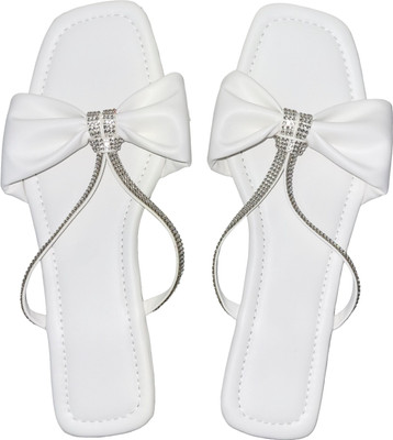 XiZUii Women Flats(White , 5)