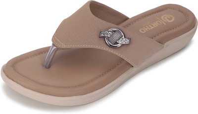 ORTHO JOY Women Flats(Beige , 5)