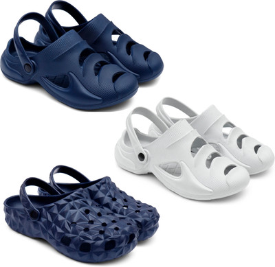 Golf Men Clogs(Blue, Grey, Blue , 7)