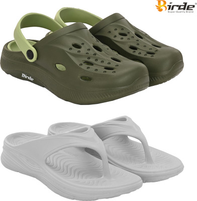 Birde Men Sandals(Olive, Grey , 10)