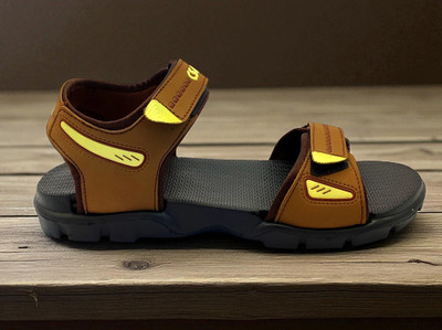 Classica Men Sandals(Brown, Black , 8)