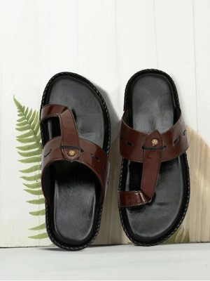 ZIRSQ Men Sandals(Brown, Black , 8)