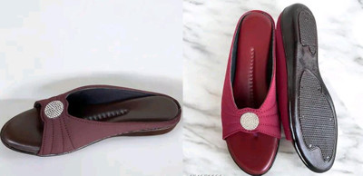 hunyza footwear Women Flats(Brown, Pink , 8)