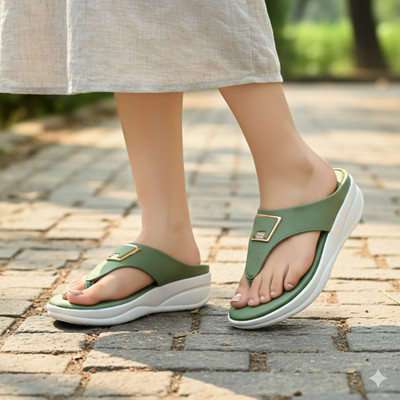 RAVIS Women Flats(Green , 7)