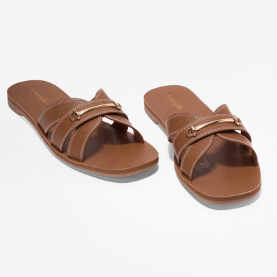 Forever Glam By Pantaloons Women Sandals(Brown , 8)