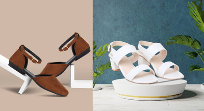 Todhwear Women Heels(Brown, White , 5)