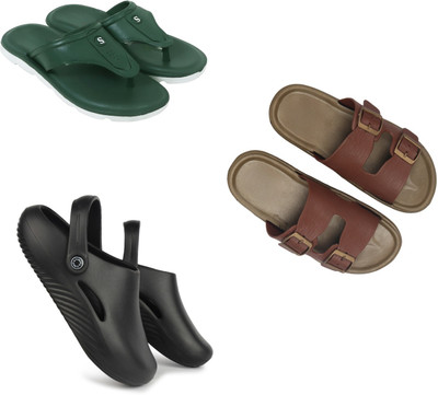 Vomoya Men Sandals(Green, Tan, Black , 10)