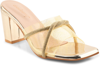 Dressberry Women Heels(Gold , 4)