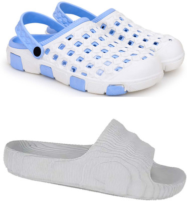 Pampy Angel Men Slippers(Blue, Grey , 9)