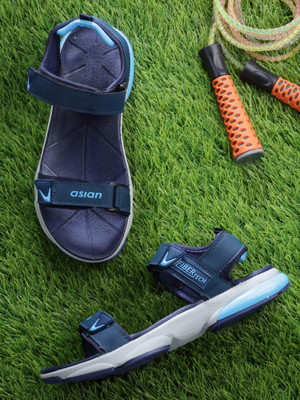 asian Men Sports Sandals(Navy, Blue , 10)