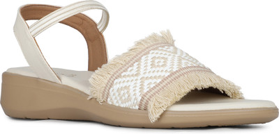 Inc.5 Printed Round Toe Party Wear Wedge Heel Sandals Women Heels(Beige , 5)