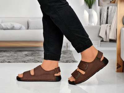 Nico Nerini Men Sandals(Brown , 6)