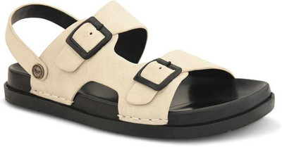 HERE&NOW Men Sandals(Black, White , 10)