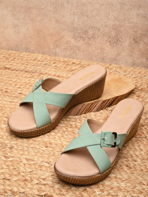 ROCIA Women Heels(Green , 6)