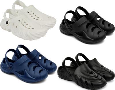 Golf Men Clogs(White, Black, Blue, Black , 8)