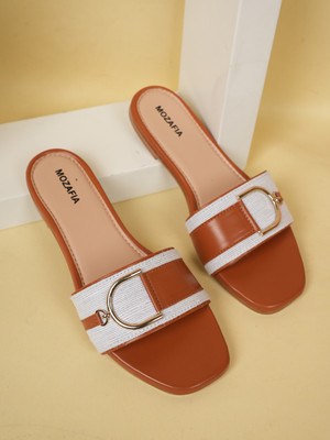 MOZAFIA Women Flats(Tan , 6)