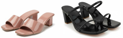Beacon Women Heels(Pink, Black , 3)