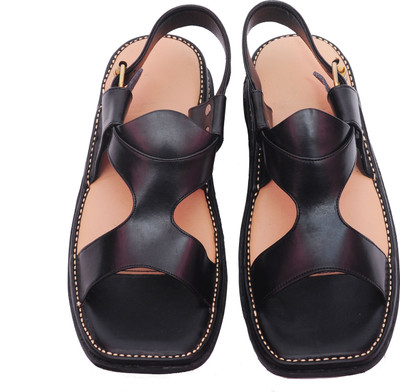 PESHAWARI CHAPPAL Men Flats(Black , 7)