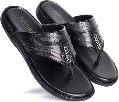 house of common Men Sandals(Black , 8)