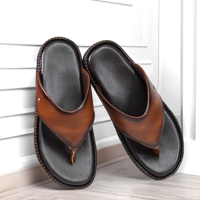 house of common Men Sandals(Tan , 8)