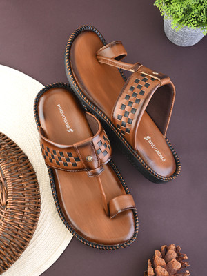 PROVOGUE Men Sandals(Brown , 9)
