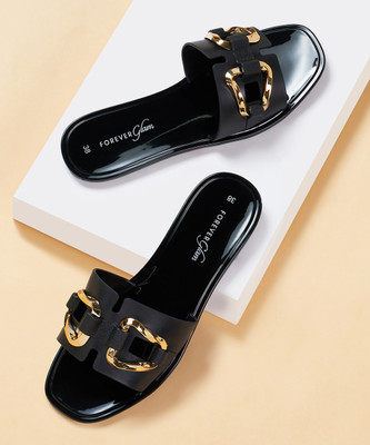 Forever Glam By Pantaloons Women Flats(Black , 8)