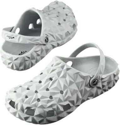 Footsace Lightweight Classic Clogs Sandals with Adjustable Back Strap for Men Men Clogs(Grey , 8)