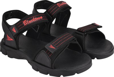 BLACKTOWN Men Sandals(Black, Red , 7)