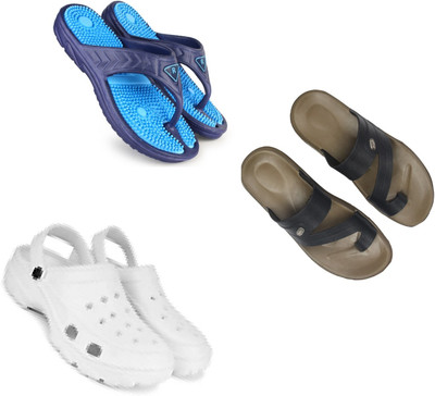 Vomoya Men Sandals(Blue, Black, White , 8)