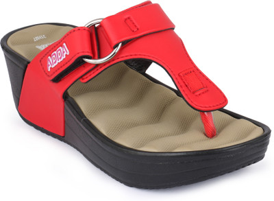 Adda Women Wedges(Beige, Red , 6)