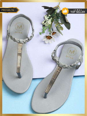 MYRA Women Grey Flats