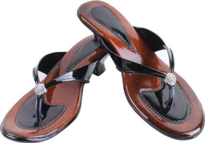 Yashasvi Women Heels(Black, Brown , 8)
