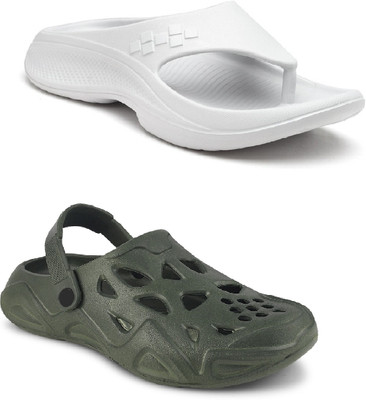 Cogs Men Sandals(Olive, White , 8)