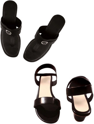 Goraiya Women Flats(Black, Black , 8)