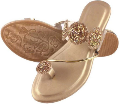 LNK Women Flats(Gold , 5)