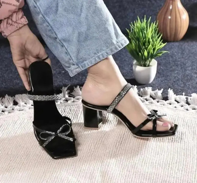 Gulmeren Women Heels(Black , 7)