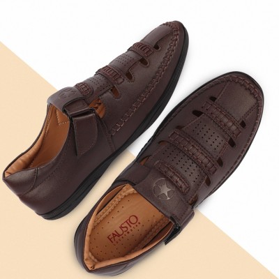 FAUSTO Men Casual(Brown , 7)