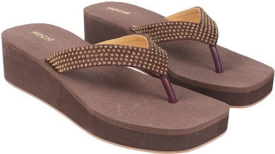 MOCHI Women Wedges(Brown , 7)