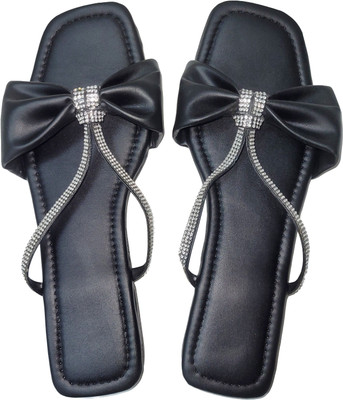 XiZUii Women Flats(Black , 5)