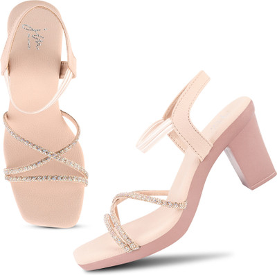 jm looks Women Heels(Pink , 8)