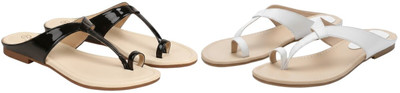 Kuhu Creations Women Flats(White, Black , 5)