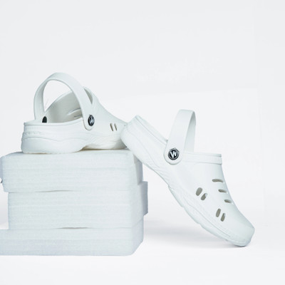 WAALK Men Clogs(White , 8)