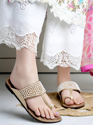 Stylestry Women Flats(Gold , 4)