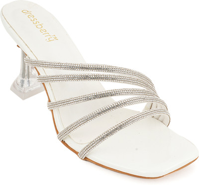 Dressberry Women Heels(White , 7)