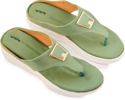 RAVIS Women Flats(Green , 8)