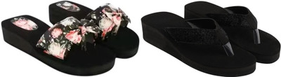 kishu Women Flats(Black, Multicolor , 4)