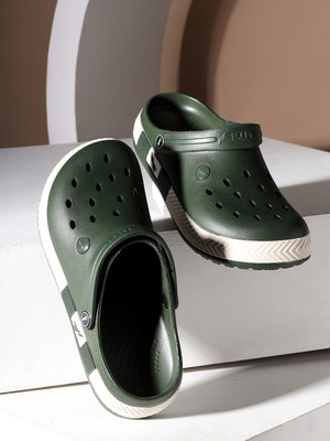 FLITE Men Clogs(Olive, White , 7)