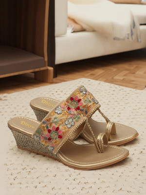 Dipyo Women Wedges(Gold , 7)