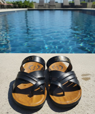 TOYTO Men Sandals(Black , 10)